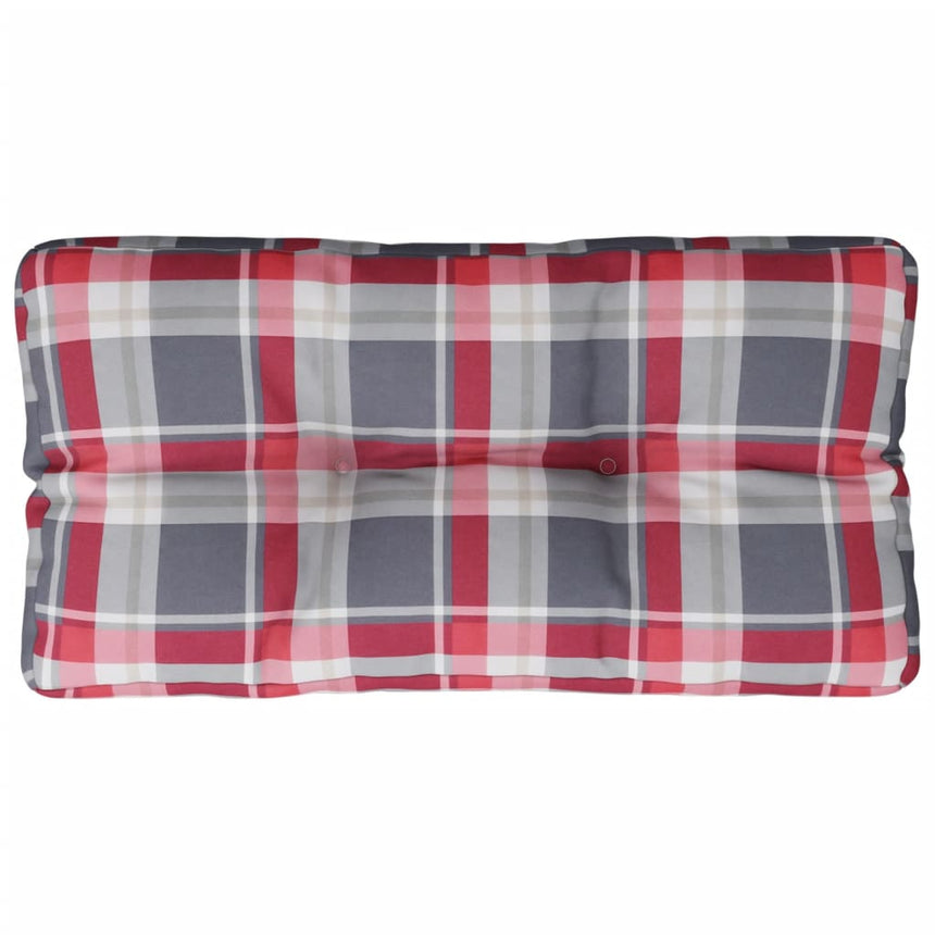 Palletkussen Ruitpatroon 80X40X12 Cm Stof Ruitpatroon Rood