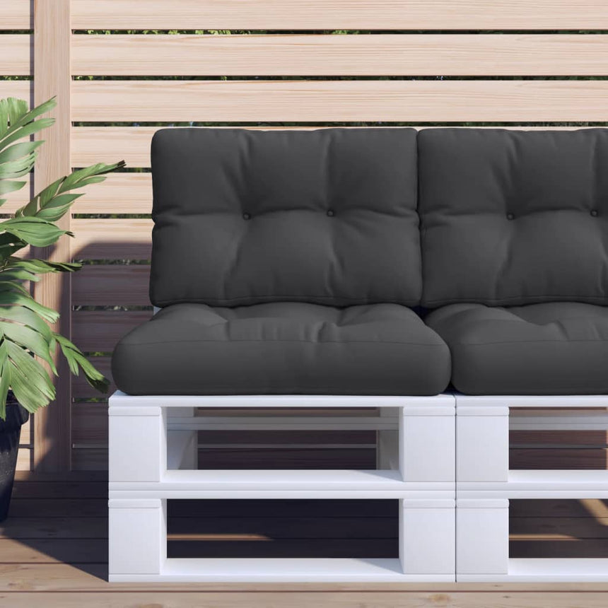 Palletkussens 2 St Stof Zwart