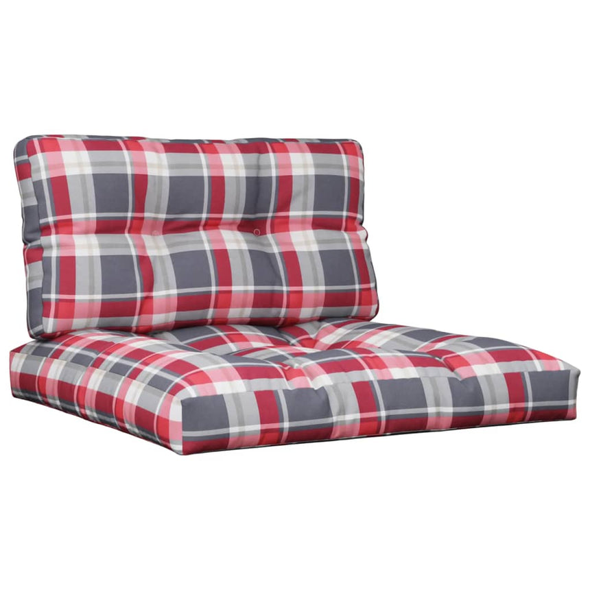 Palletkussens 2 St Stof Ruitpatroon Rood Rood Ruitpatroon