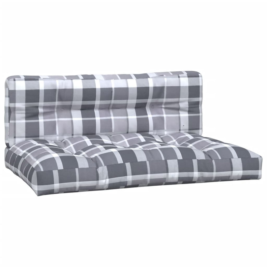 Palletkussens 2 St Ruitpatroon Stof Grijs Grijs Ruitpatroon