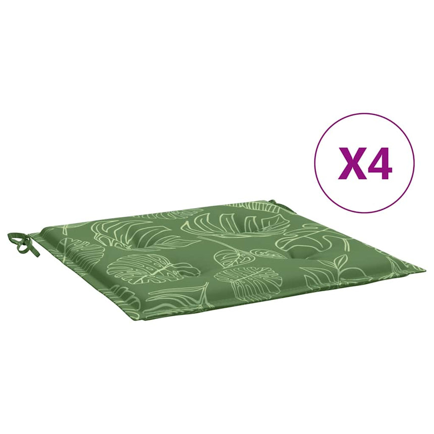 Stoelkussens 4 St Bladpatroon 40X40X4 Cm Stof