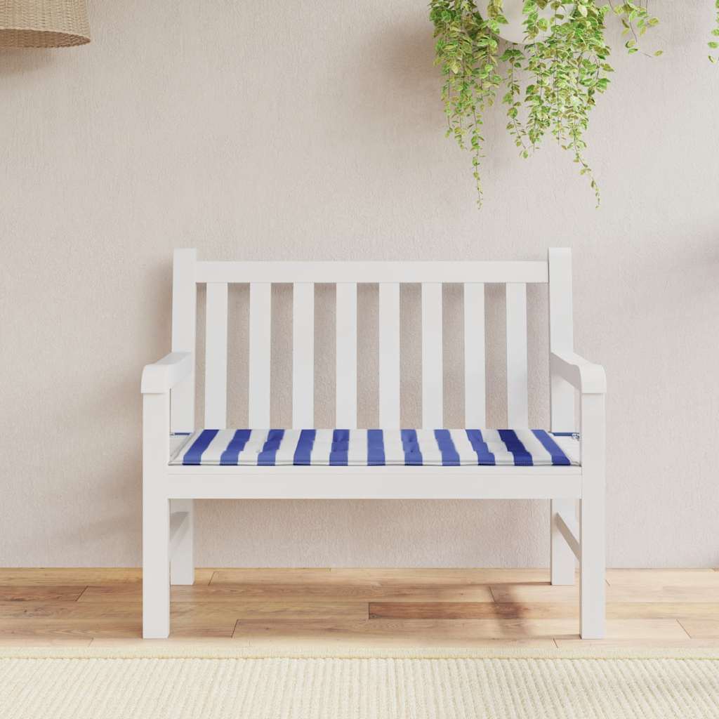 Tuinbankkussen Gestreept Oxford Stof En Blauw En Wit
