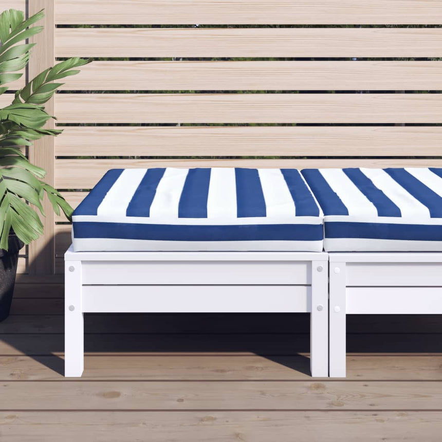 Palletkussen Gestreept 60X60X8 Cm Oxford Stof Blauw En Wit