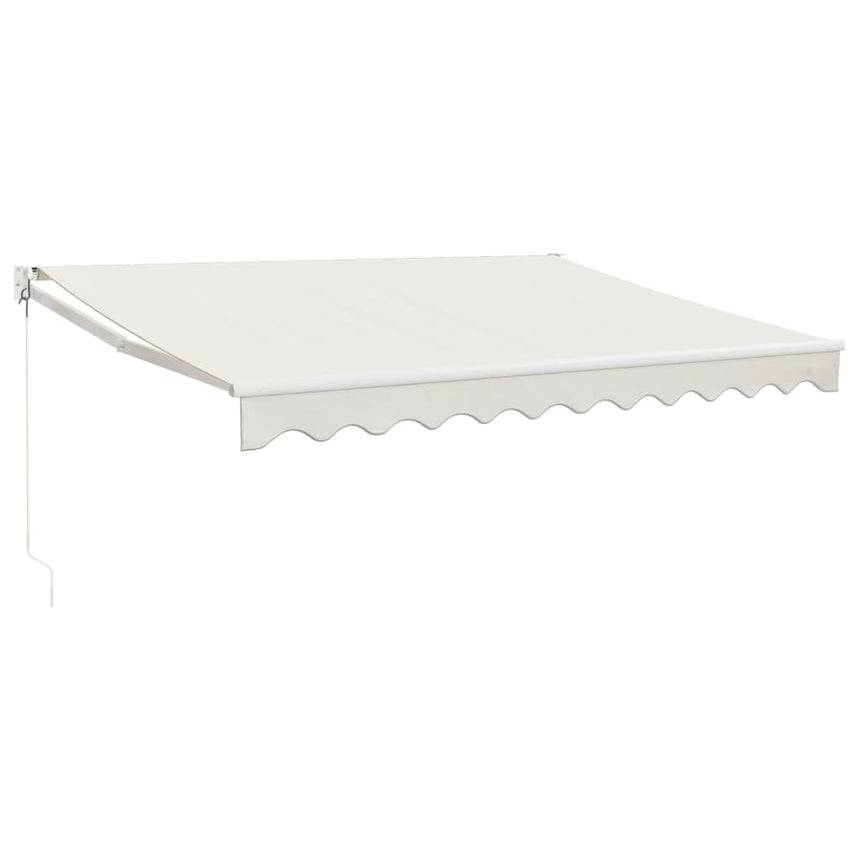 Luifel Uittrekbaar 3,5X2,5 M Stof En Aluminium Crèmekleurig Crèmekleurig (Wit Frame)
