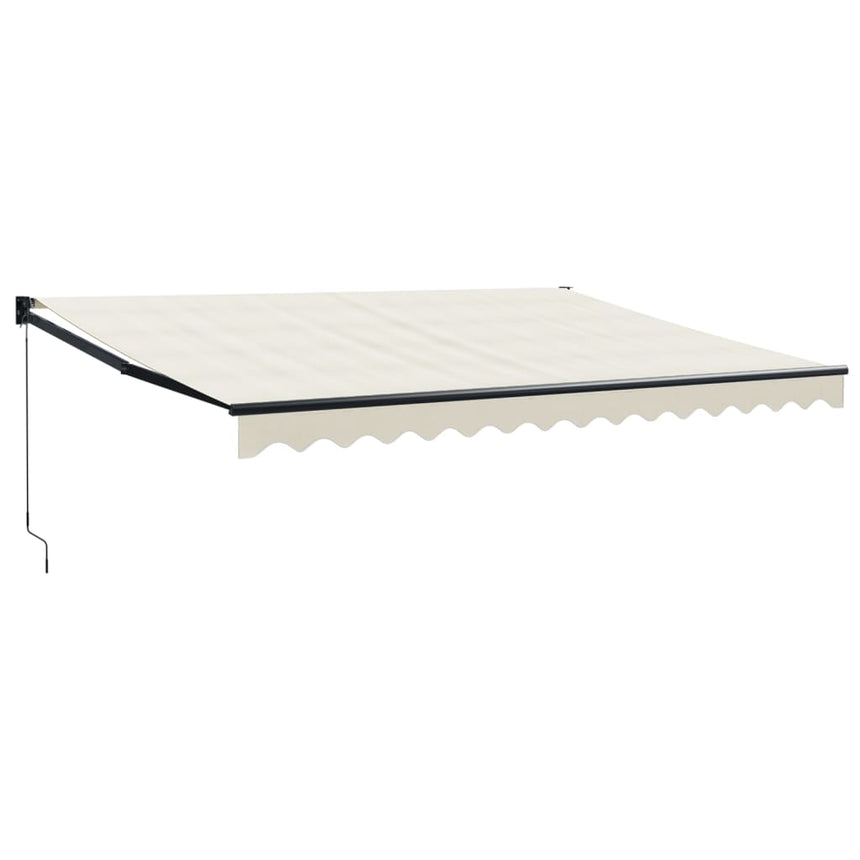 Luifel Uittrekbaar 4,5X3 M Stof En Aluminium Crèmekleurig Crème (Lijst Antraciet)