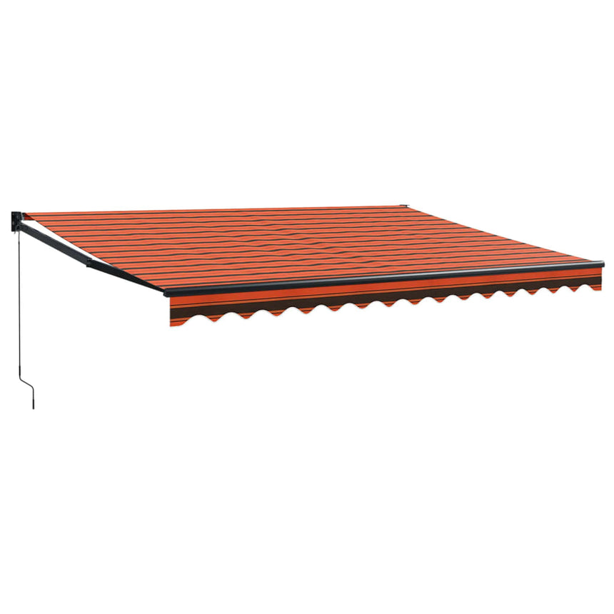 Luifel Uittrekbaar Stof En Aluminium En Oranje En Bruin (Lijst Antraciet)