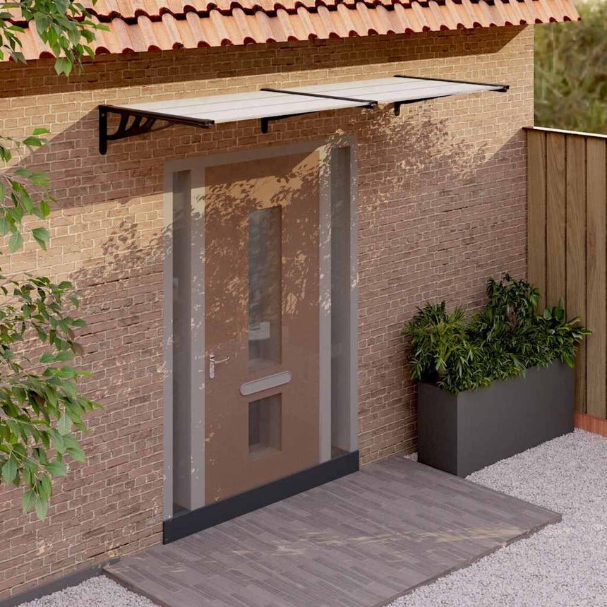 Deurluifel 152,5X90 Cm Polycarbonaat Zwart En Transparant