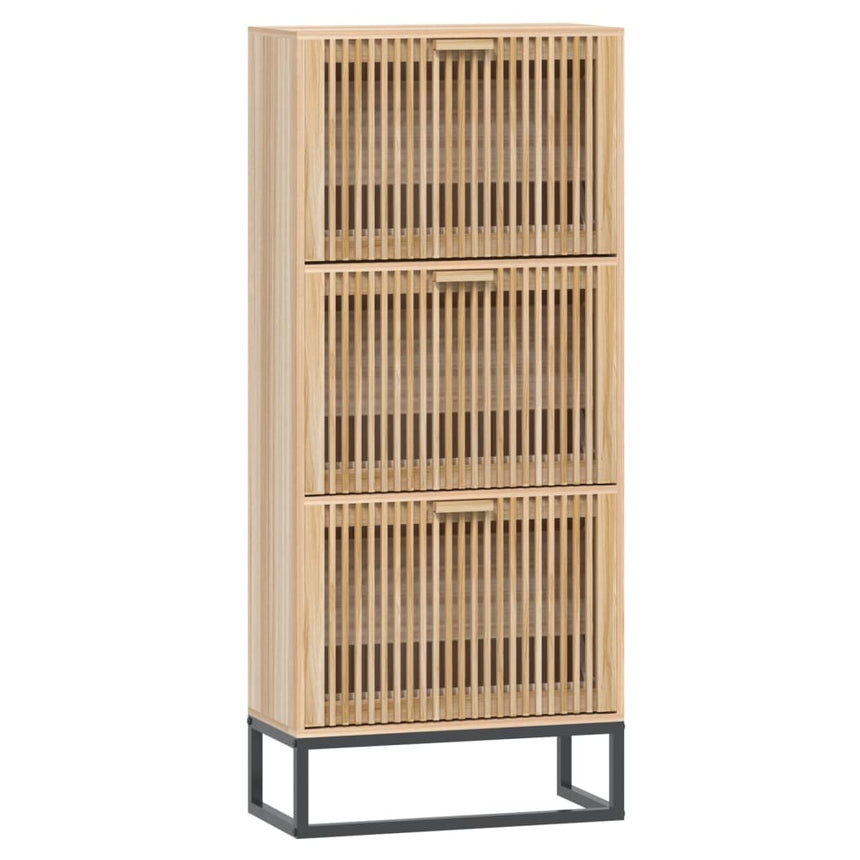 Schoenenkast 52X25X120 Cm Bewerkt Hout Bruin