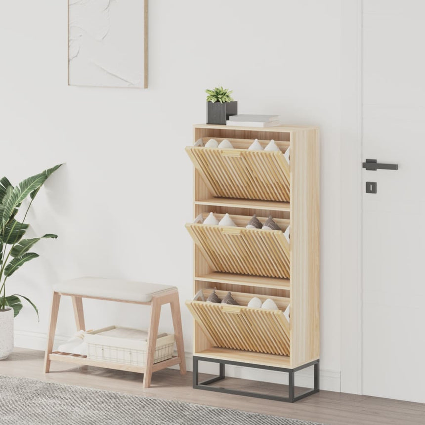 Schoenenkast 52X25X120 Cm Bewerkt Hout Bruin