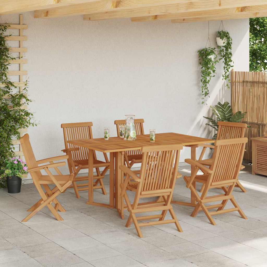 vidaXL Ensemble de salle à manger pour jardin 7 pcs Marron