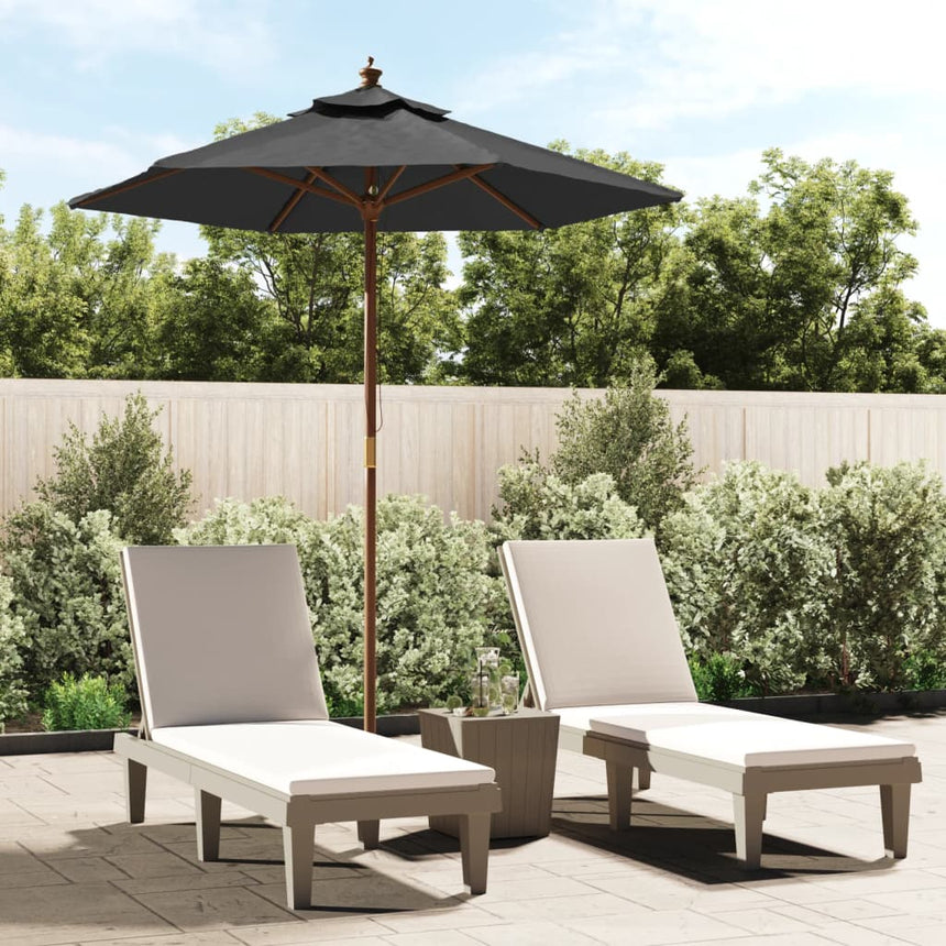 Parasol Met Houten Paal 196X231 Cm Azuur