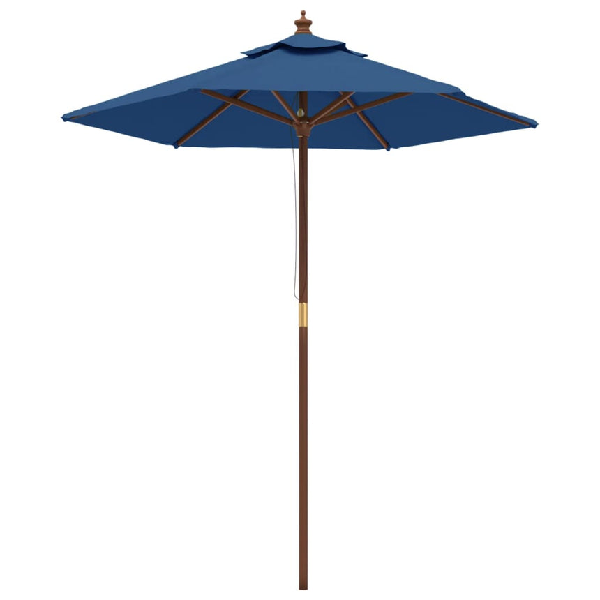 Parasol Met Houten Paal 196X231 Cm Azuur