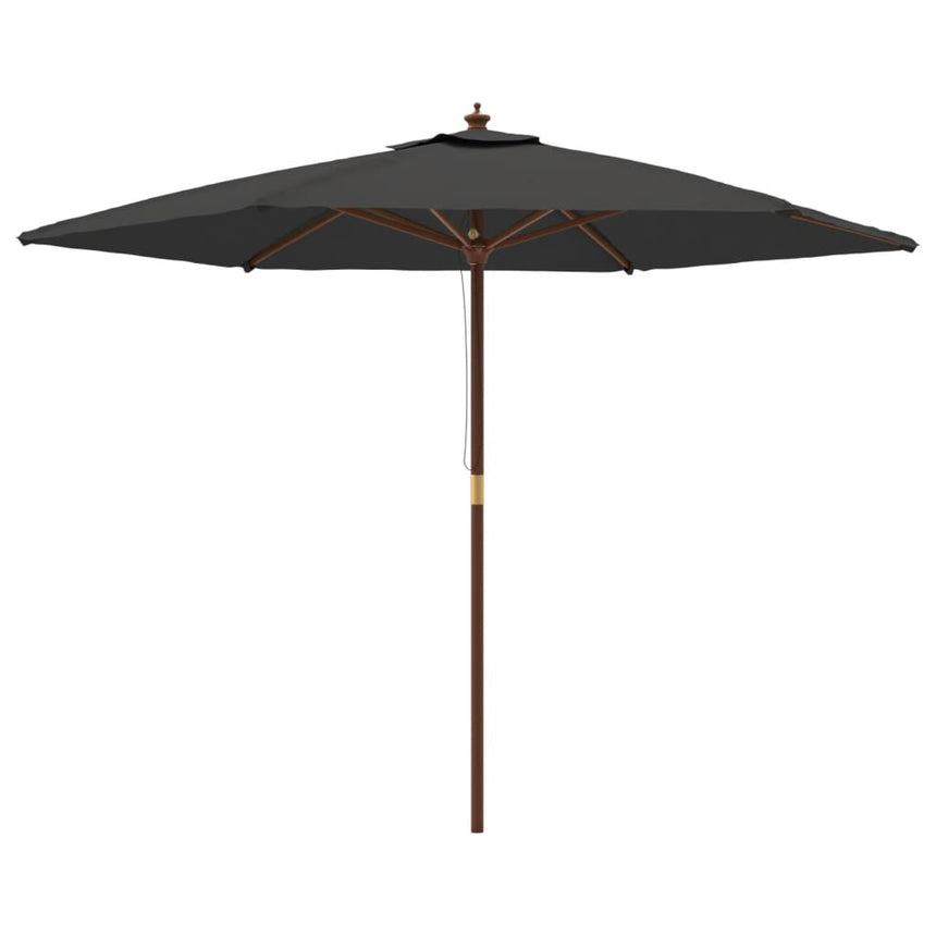 Parasol Met Houten Paal 299X240 Cm Kleurig