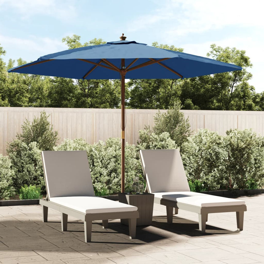 Parasol Met Houten Paal 299X240 Cm Kleurig