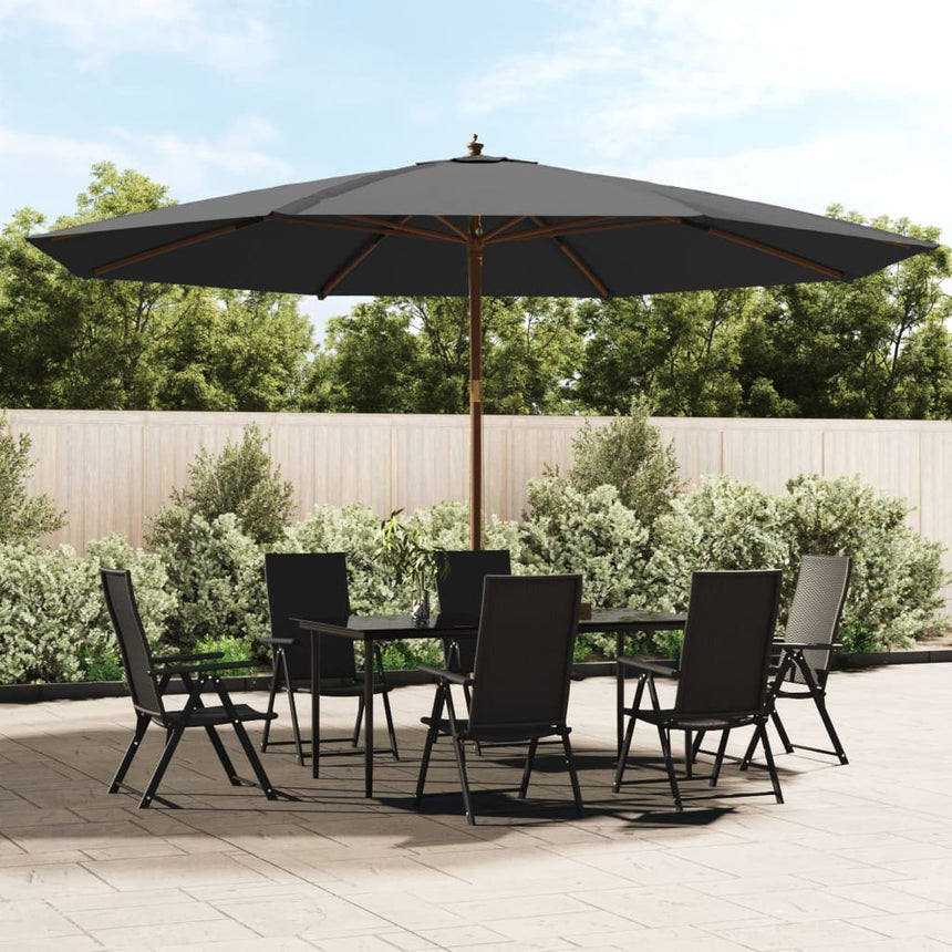 Parasol Met Houten Paal 400X273 Cm Bordeaux