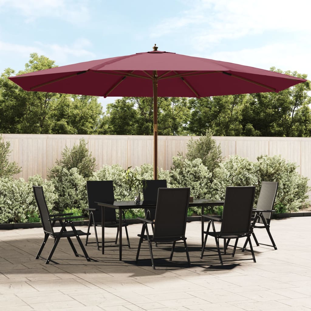 Parasol Met Houten Paal 400X273 Cm Bordeaux