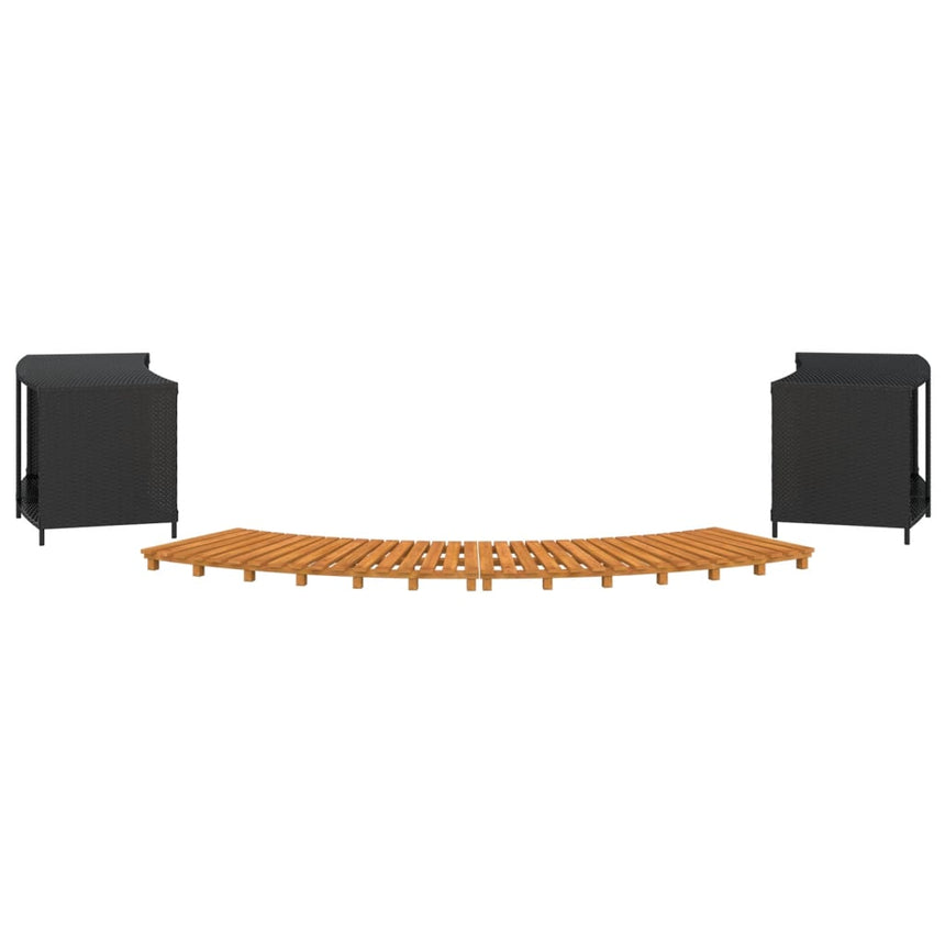 Hottub-Ombouw Poly Rattan En Massief Acaciahout