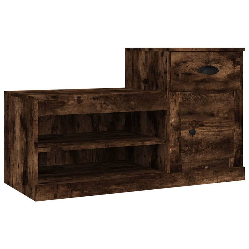 Schoenenkast 100X42X60 Cm Bewerkt Hout Kleurig Gerookt Eiken