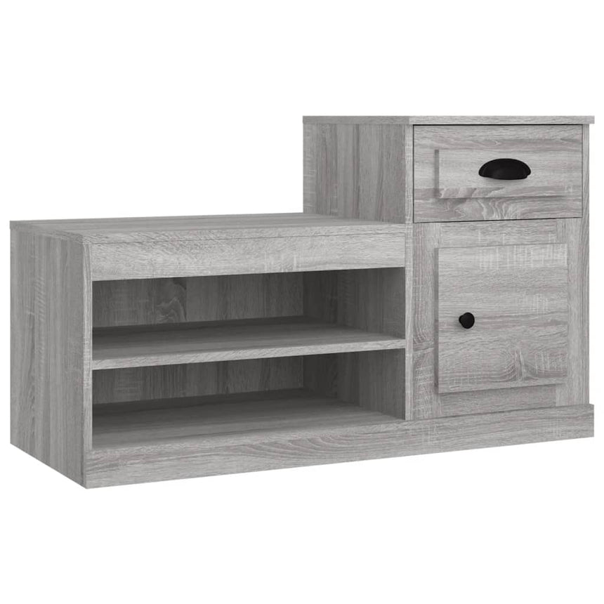 Schoenenkast 100X42X60 Cm Bewerkt Hout Eikenkleur Grijs Sonoma