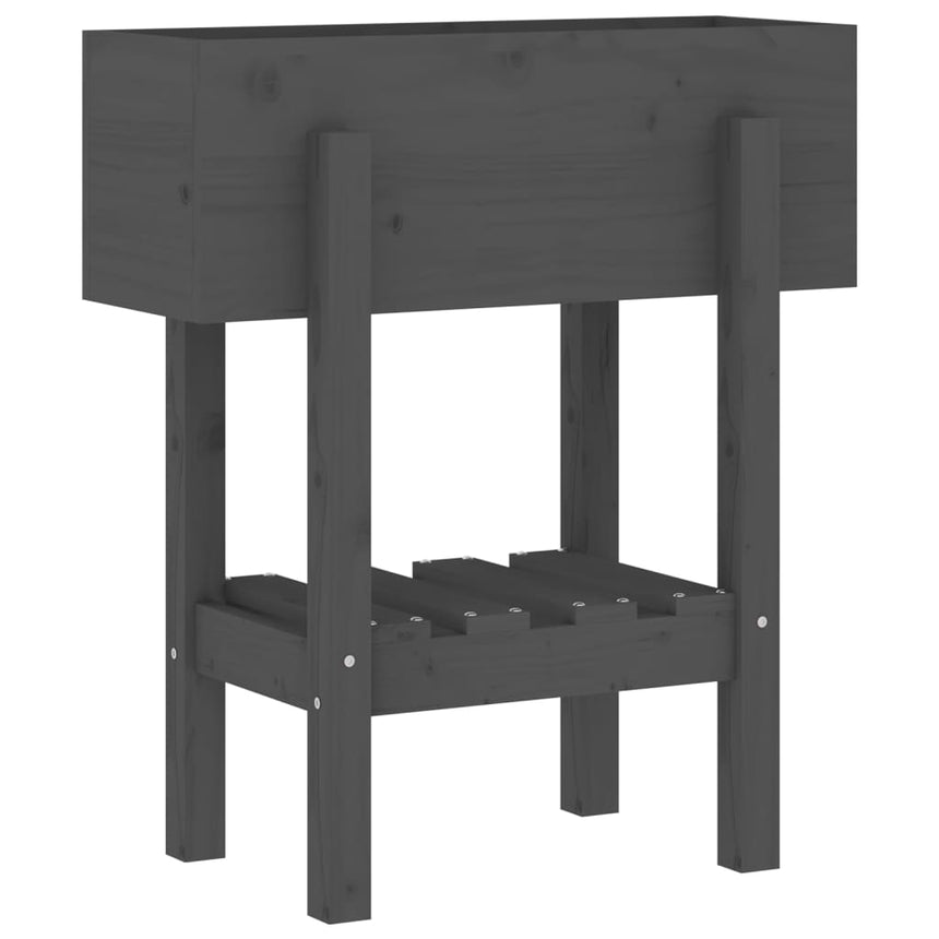 Plantenbak Massief Grenenhout Grijs