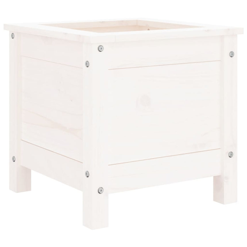 Plantenbak Massief Grenenhout Wit