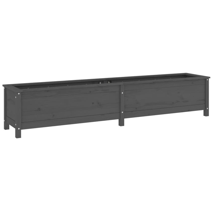 Plantenbak Verhoogd 199,5X40X39 Cm Massief Grenenhout Grijs