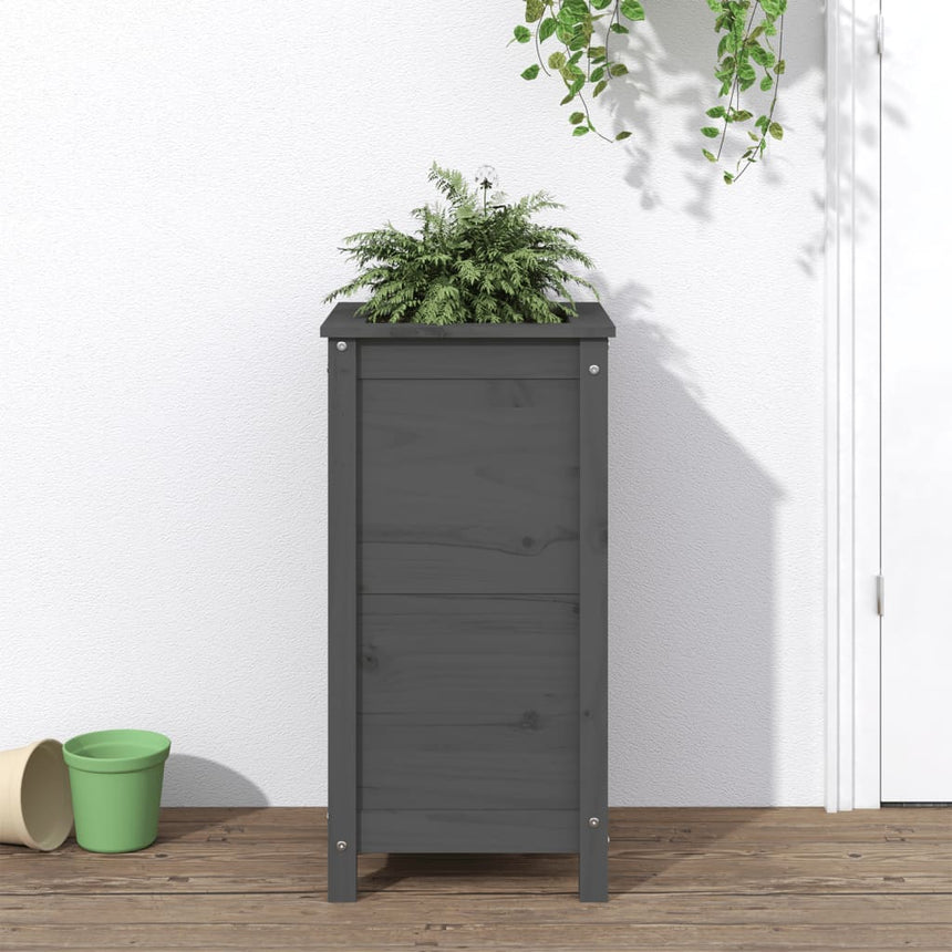 Plantenbak Massief Grenenhout Grijs