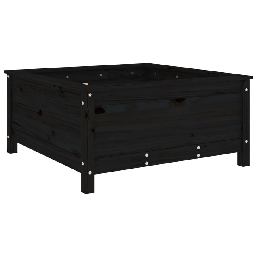 Plantenbak 82,5X82,5X39 Cm Massief Grenenhout Zwart
