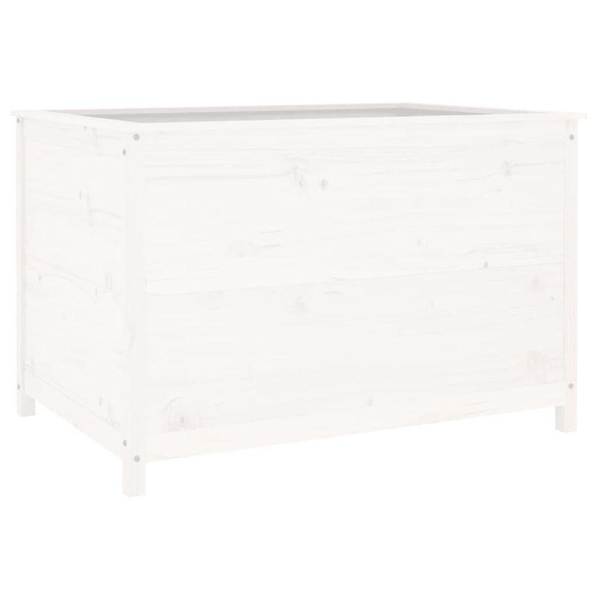Plantenbak Verhoogd 119,5X82,5X78 Cm Massief Grenenhout Wit