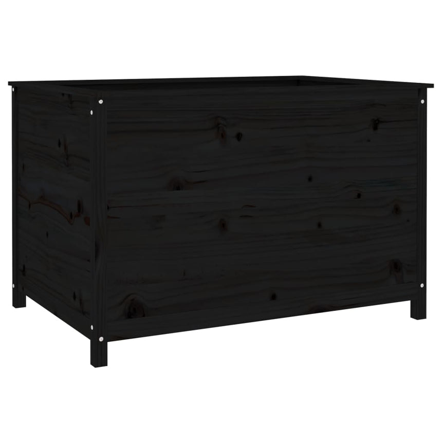 Plantenbak Verhoogd 119,5X82,5X78 Cm Massief Grenenhout Zwart