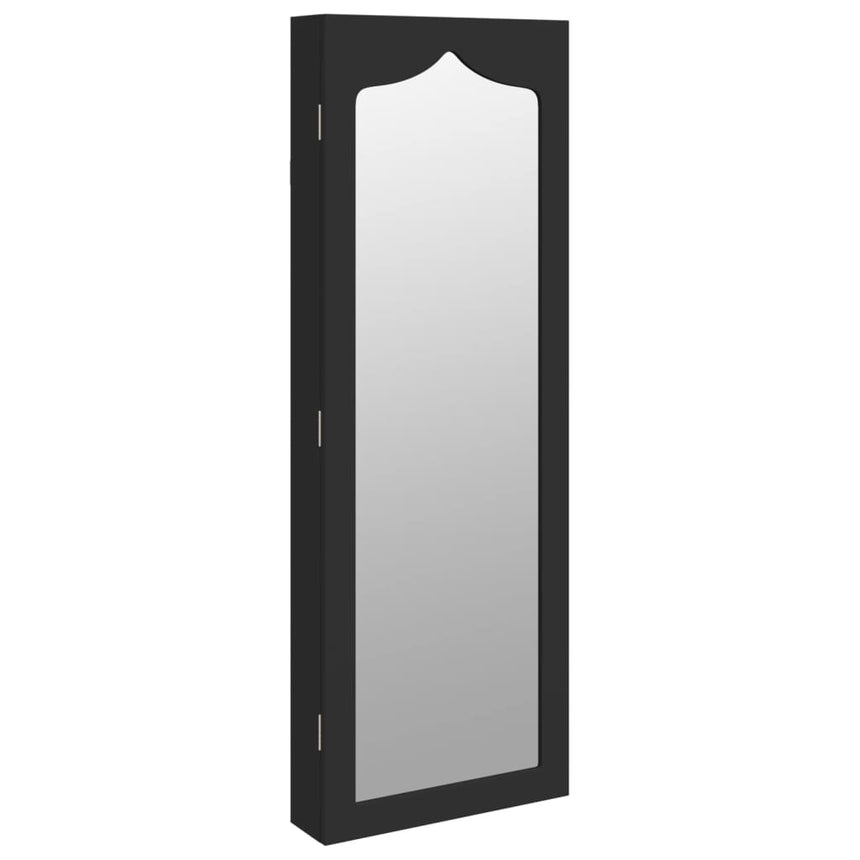 Sieradenkast Met Spiegel Wandgemonteerd 37,5X10X106 Cm Zwart