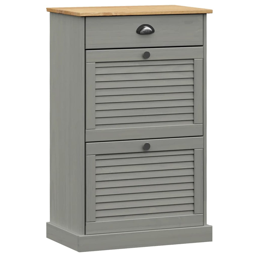Schoenenkast Vigo 60X35X96 Cm Massief Grenenhout Grijs