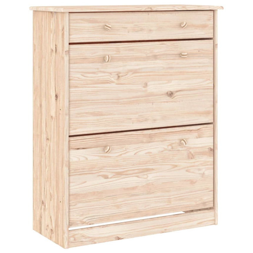 Schoenenkast Alta 77X35X96 Cm Massief Grenenhout Naturel