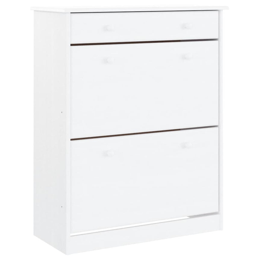 Schoenenkast Alta 77X35X96 Cm Massief Grenenhout Wit