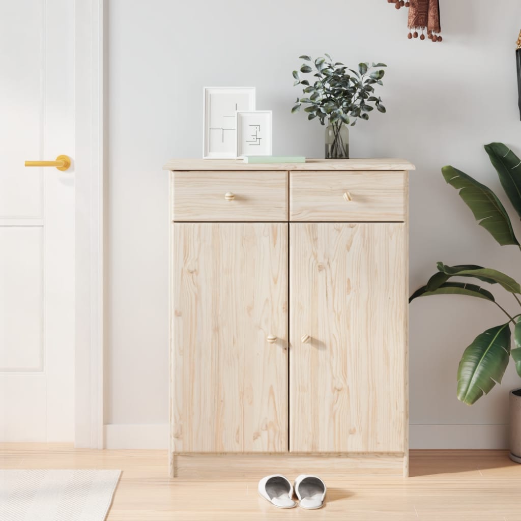 Schoenenkast Alta 77X35X96 Cm Massief Grenenhout Naturel