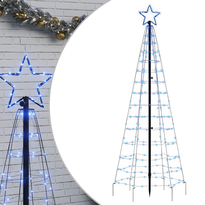 Led-Kerstboom Met Spikes 220 Leds Blauw