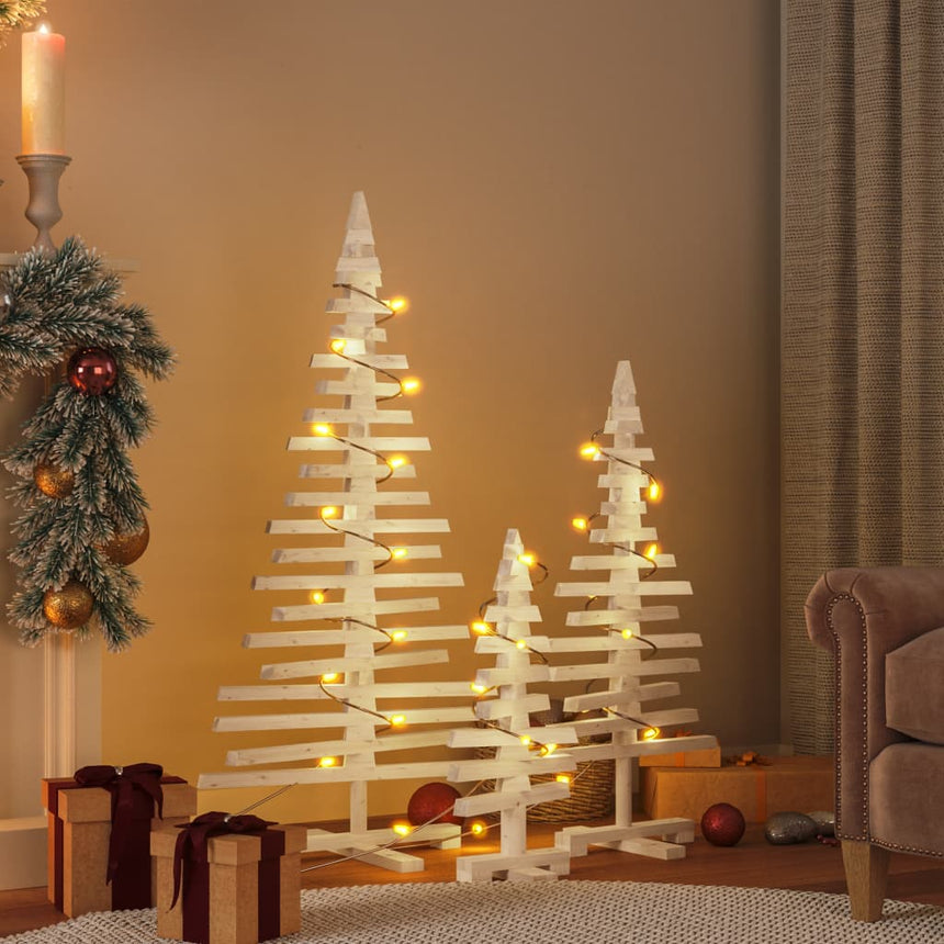 Kerstdecoratie Kerstboom Massief Grenenhout Naturel (Onafgewerkt)