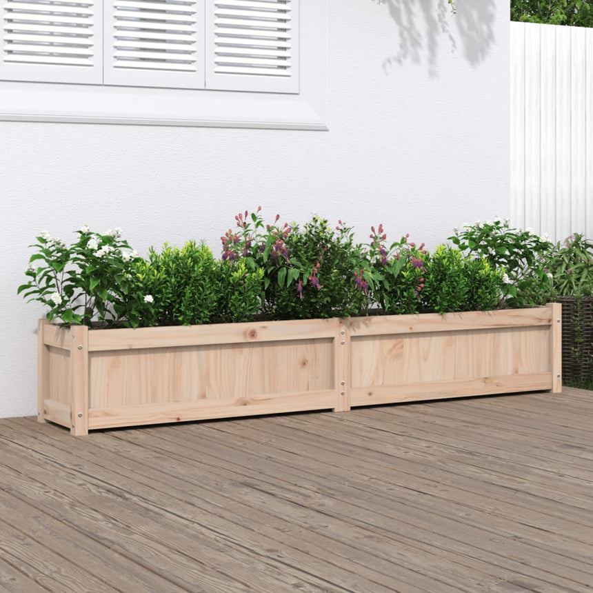 Plantenbak 180X31X31 Cm Massief Grenenhout Wit