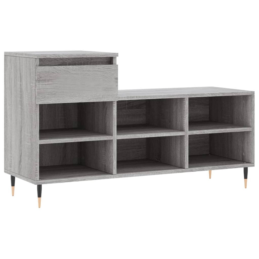 Schoenenkast 102X36X60 Cm Bewerkt Hout Sonoma Grijs Grijs Sonoma