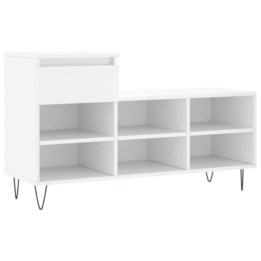 Schoenenkast 102X36X60 Cm Bewerkt Hout Wit