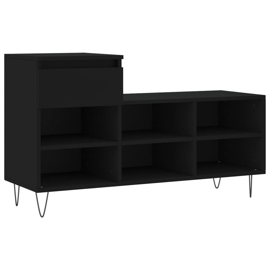 Schoenenkast 102X36X60 Cm Bewerkt Hout Zwart