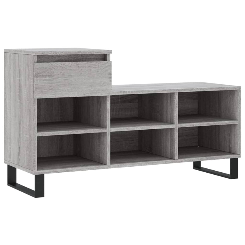 Schoenenkast 102X36X60 Cm Bewerkt Hout Sonoma Grijs Grijs Sonoma