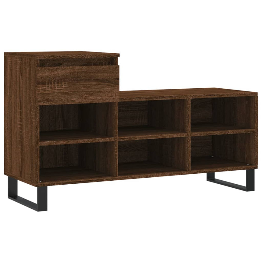 Schoenenkast 102X36X60 Cm Bewerkt Hout Bruin Eikenkleur
