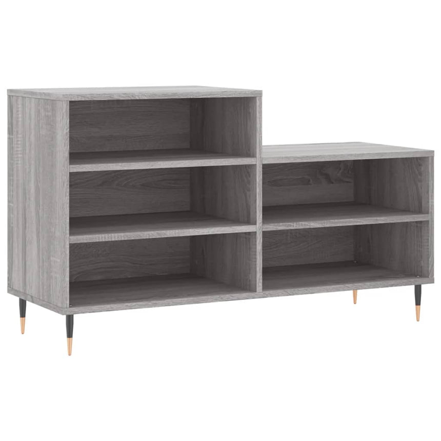 Schoenenkast 102X36X60 Cm Bewerkt Hout Sonoma Grijs Grijs Sonoma