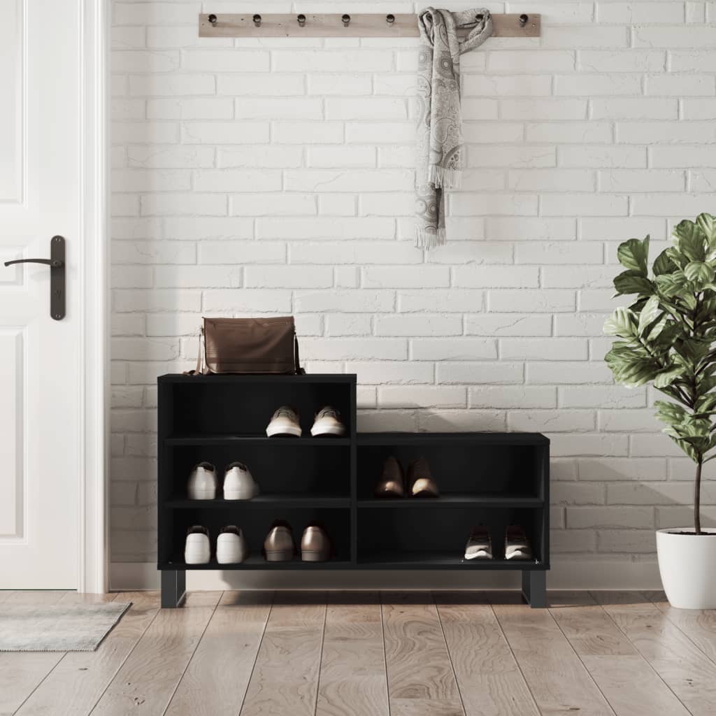 Schoenenkast 102X36X60 Cm Bewerkt Hout Zwart