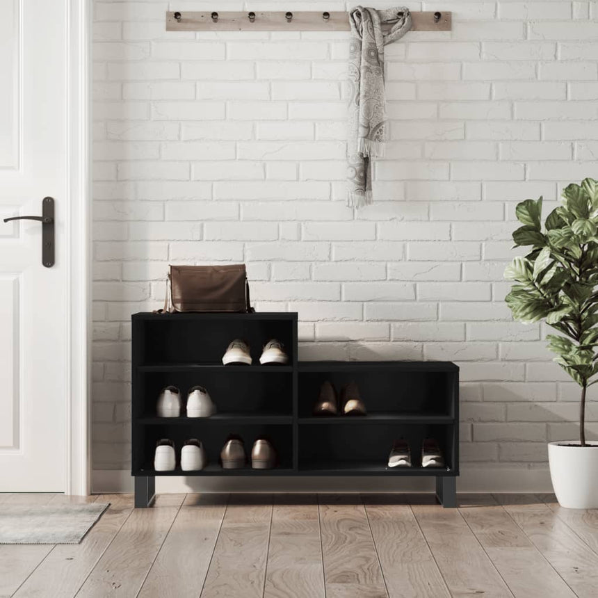 Schoenenkast 102X36X60 Cm Bewerkt Hout Zwart