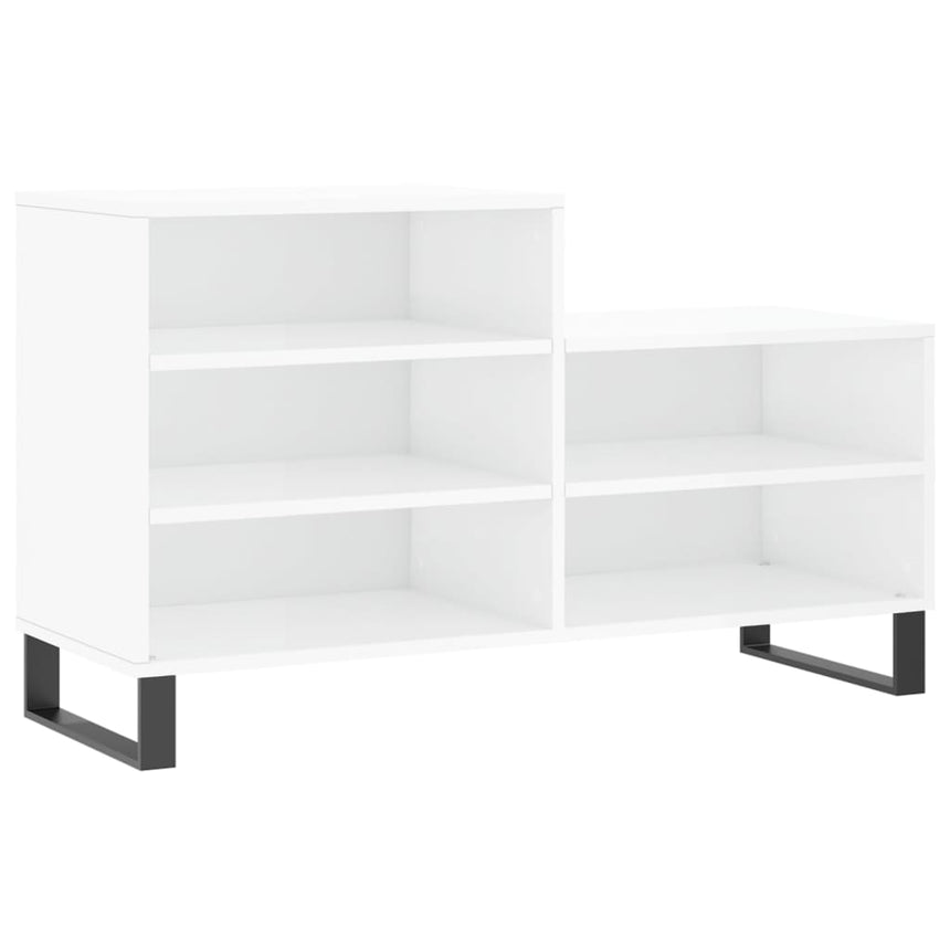 Schoenenkast 102X36X60 Cm Bewerkt Hout Hoogglans Wit