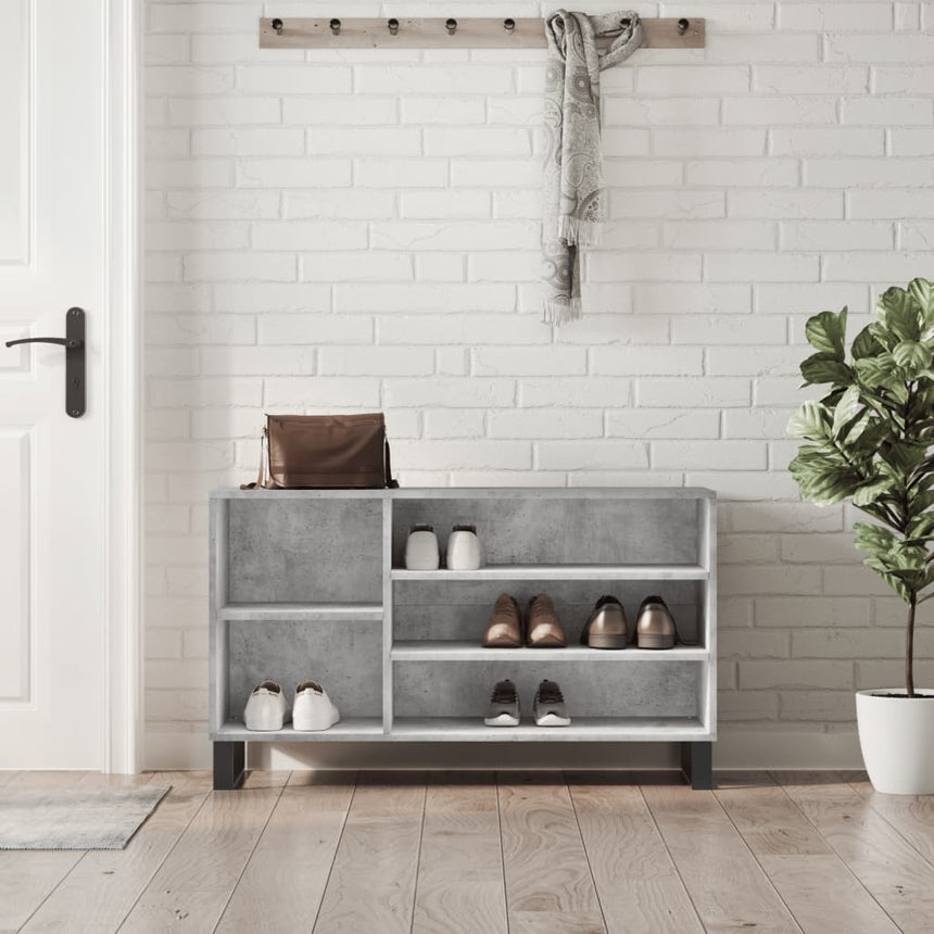 Schoenenkast 102X36X60 Cm Bewerkt Hout Betongrijs