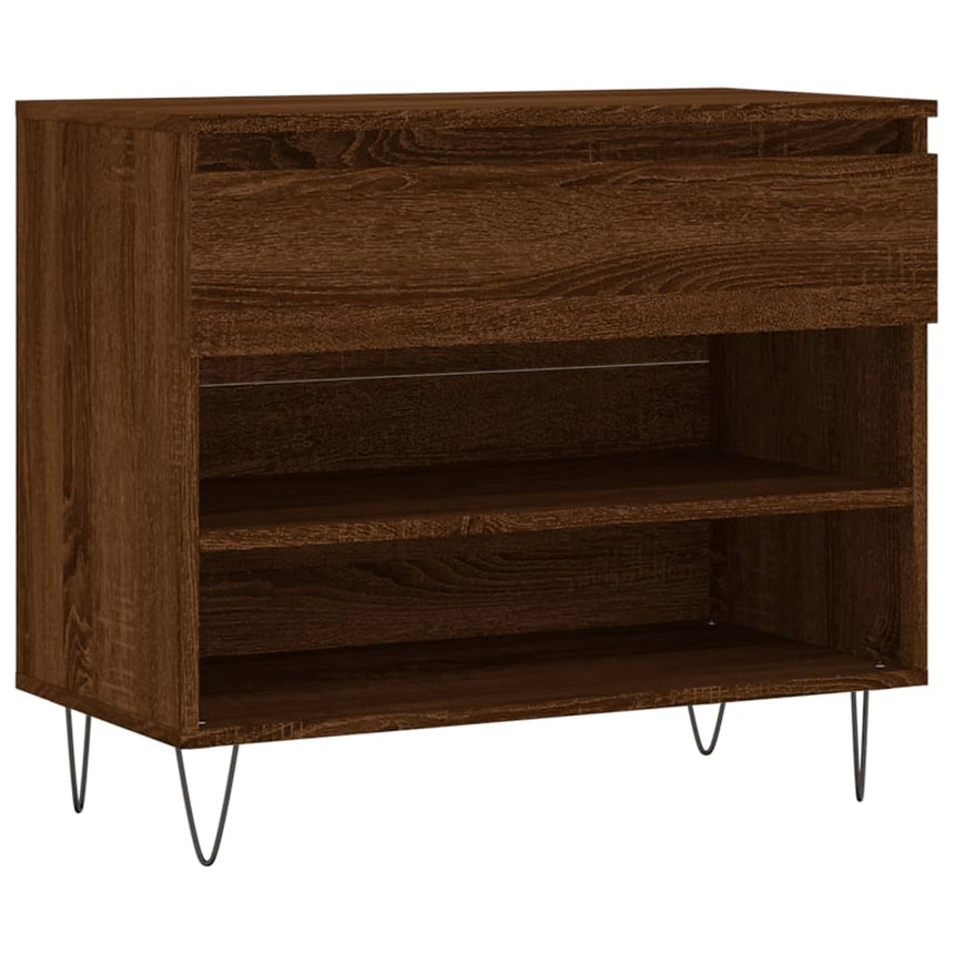 Schoenenkast 70X36X60 Cm Bewerkt Hout Bruin Eikenkleur