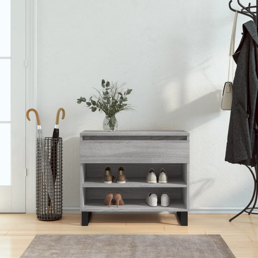 Schoenenkast 70X36X60 Cm Bewerkt Hout Sonoma Grijs Grijs Sonoma